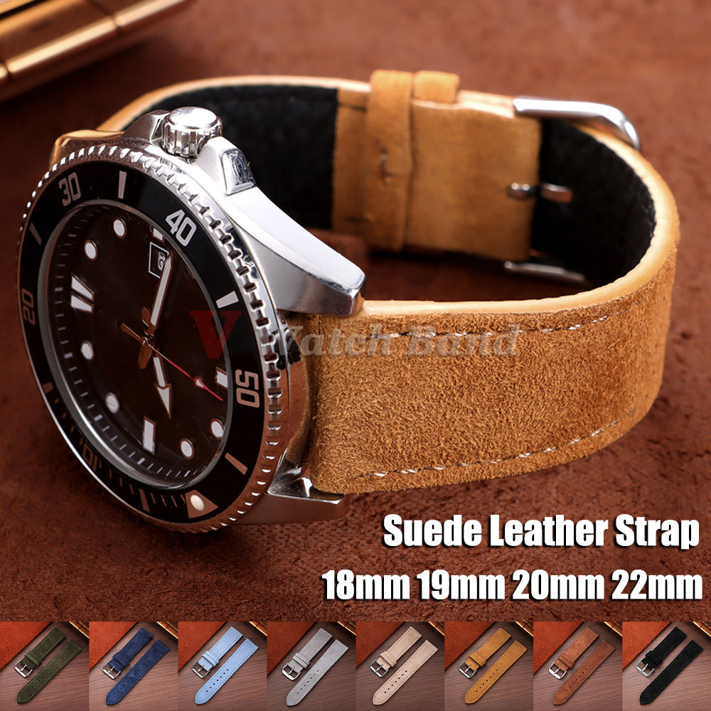 Suede Strap Watch - Suede Leather Watch Strap 18mm 19mm