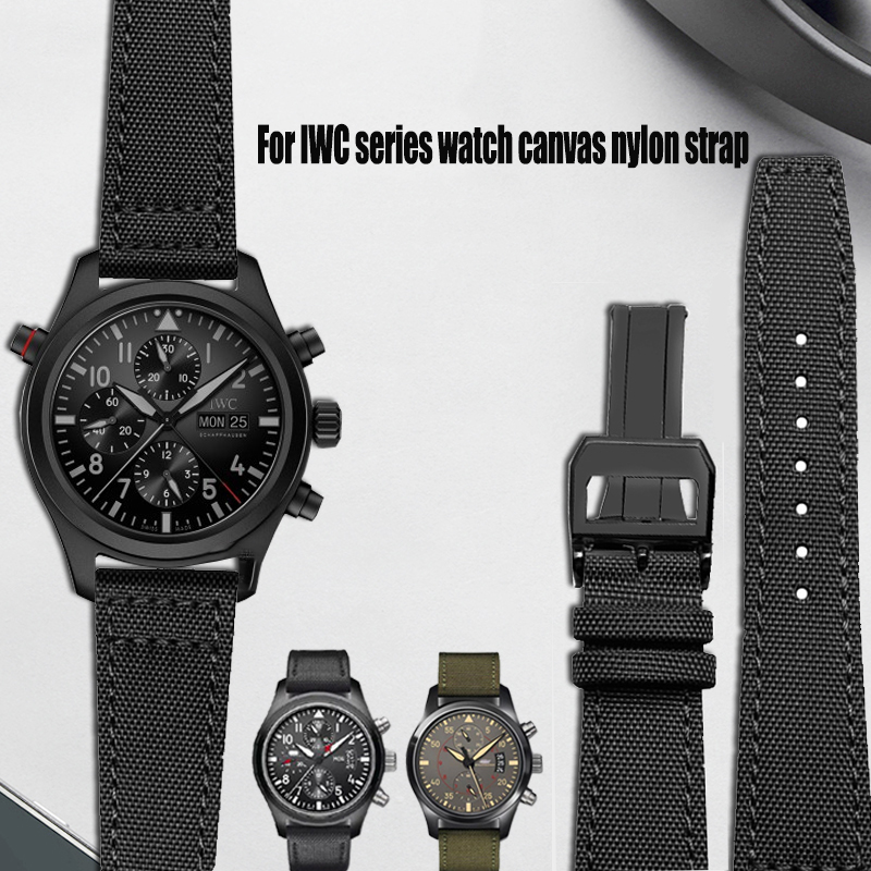 Canvas Strap Watch - Nylon Canvas Watchband For IWC PILOT