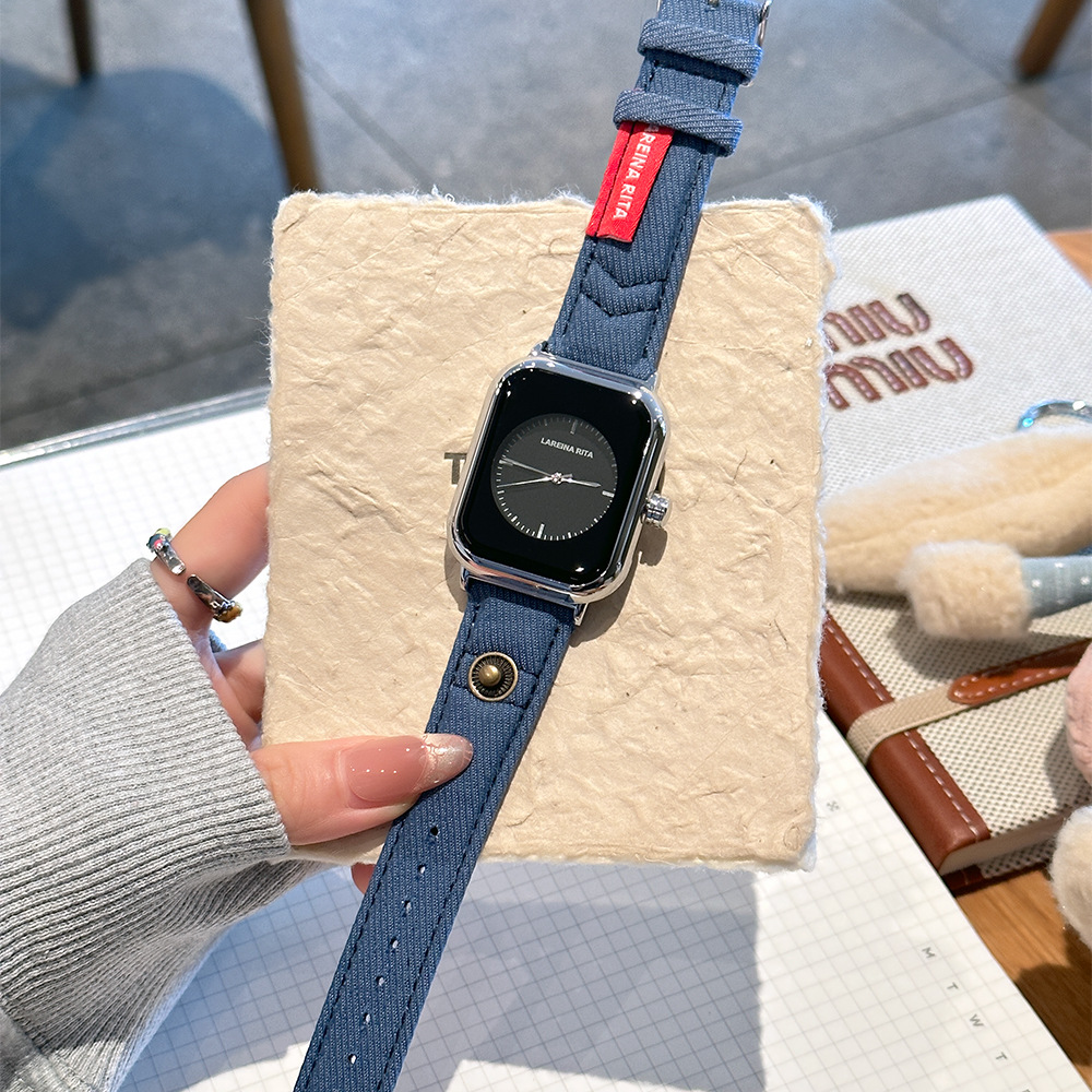 New Stylish Square Watch With  - Canvas Strap Watch recension och pris