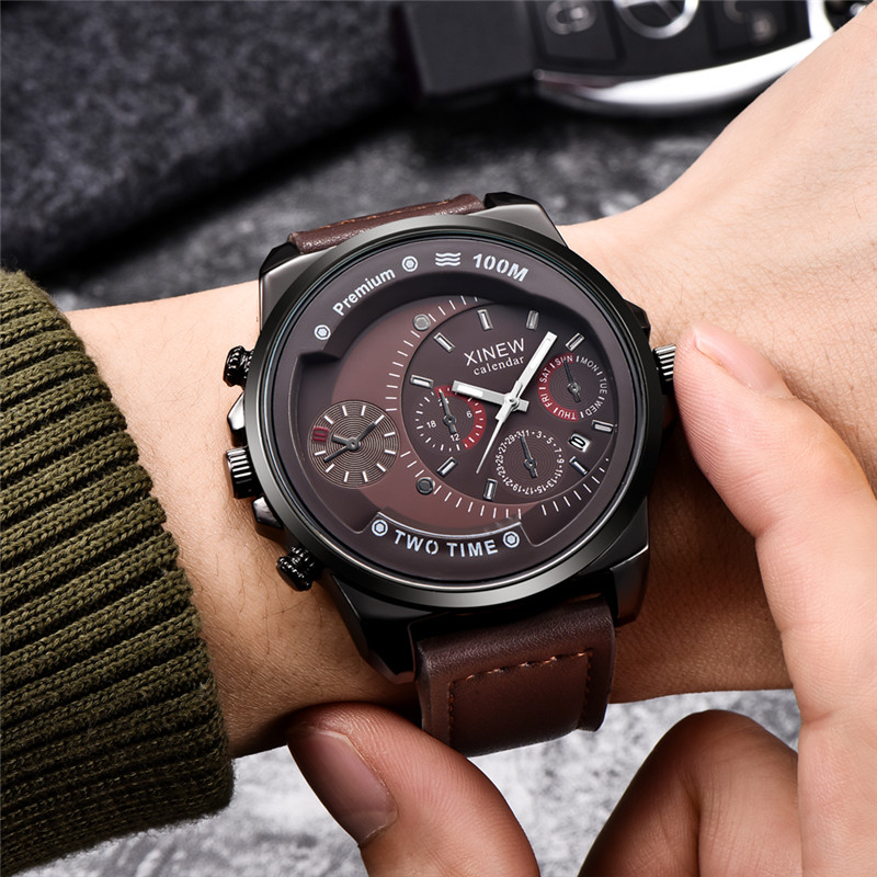 Original XINEW Brand Men Watch - Leather Watch Band Men recension och pris