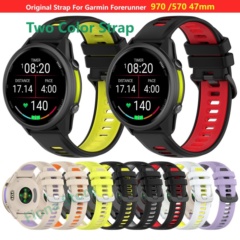 22mm Bicolor Strap For Garmin  - Silicone Watch Band 22Mm recension och pris
