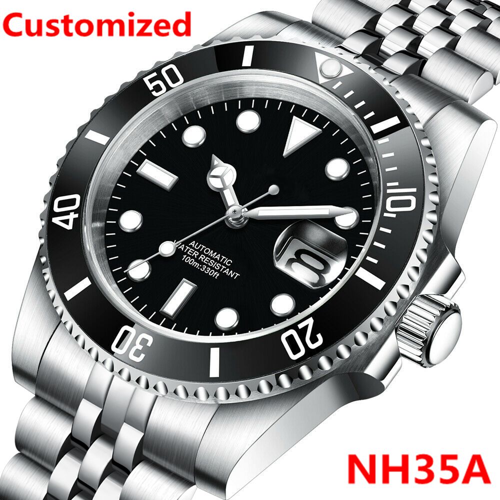 DIY Logo 40MM Dive Watch NH35  - Stainless Bracelet Diver recension och pris