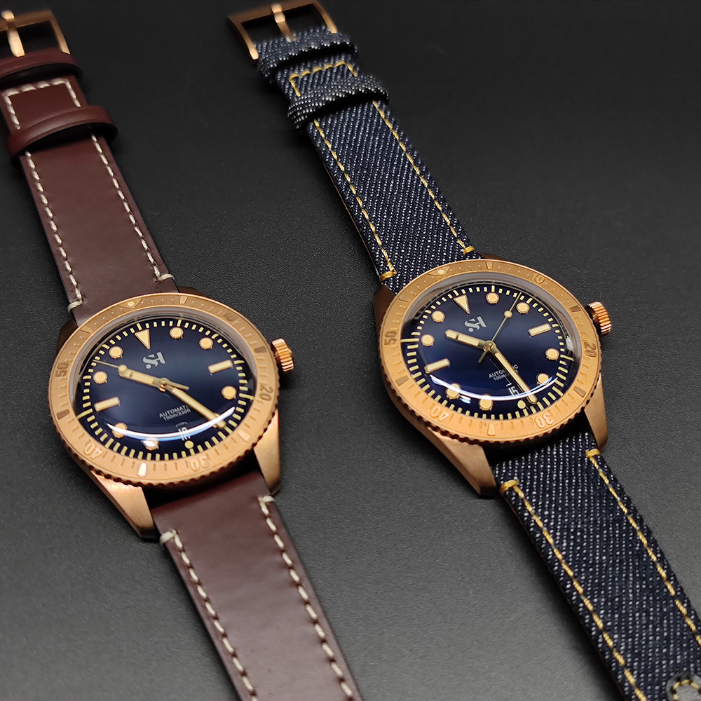 42mm Bronze Mens Watch Mechani - Canvas Strap Watch recension och pris