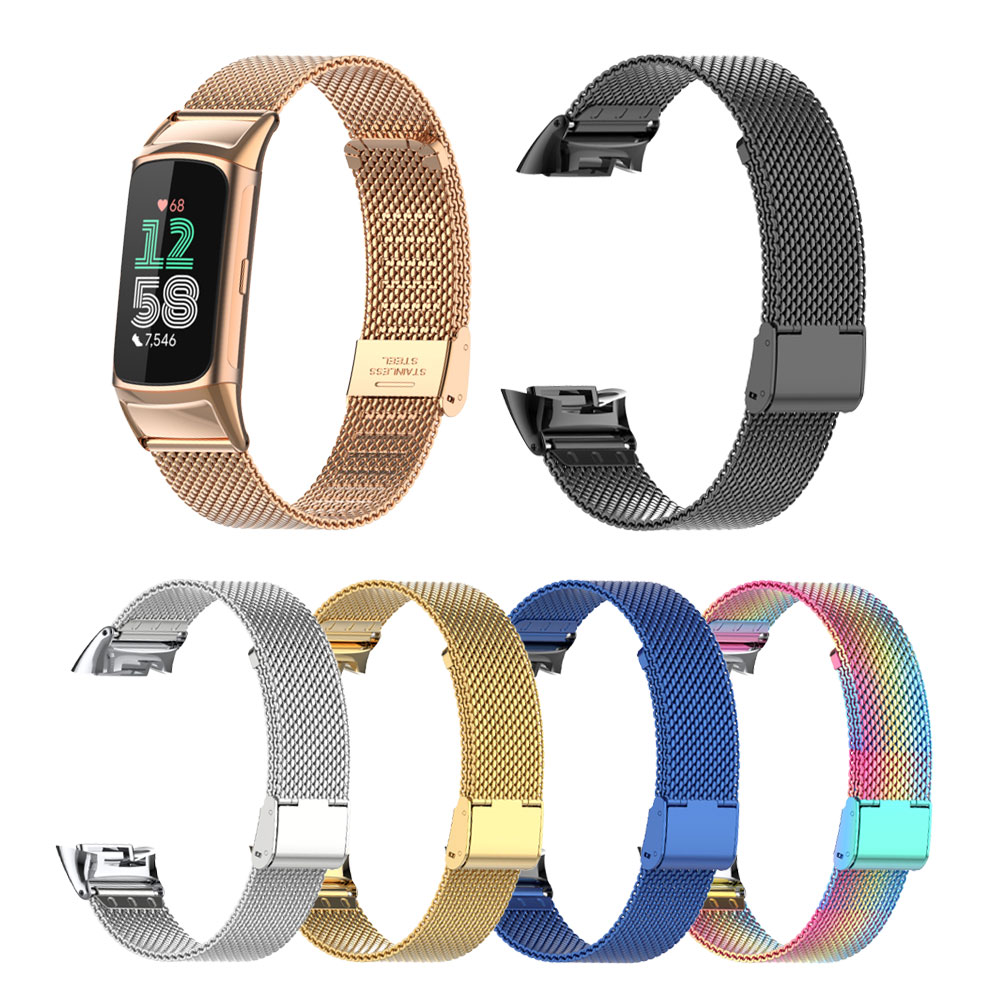 Suitable for Fitbit Charge 5/6 - Mesh Strap Metal recension och pris