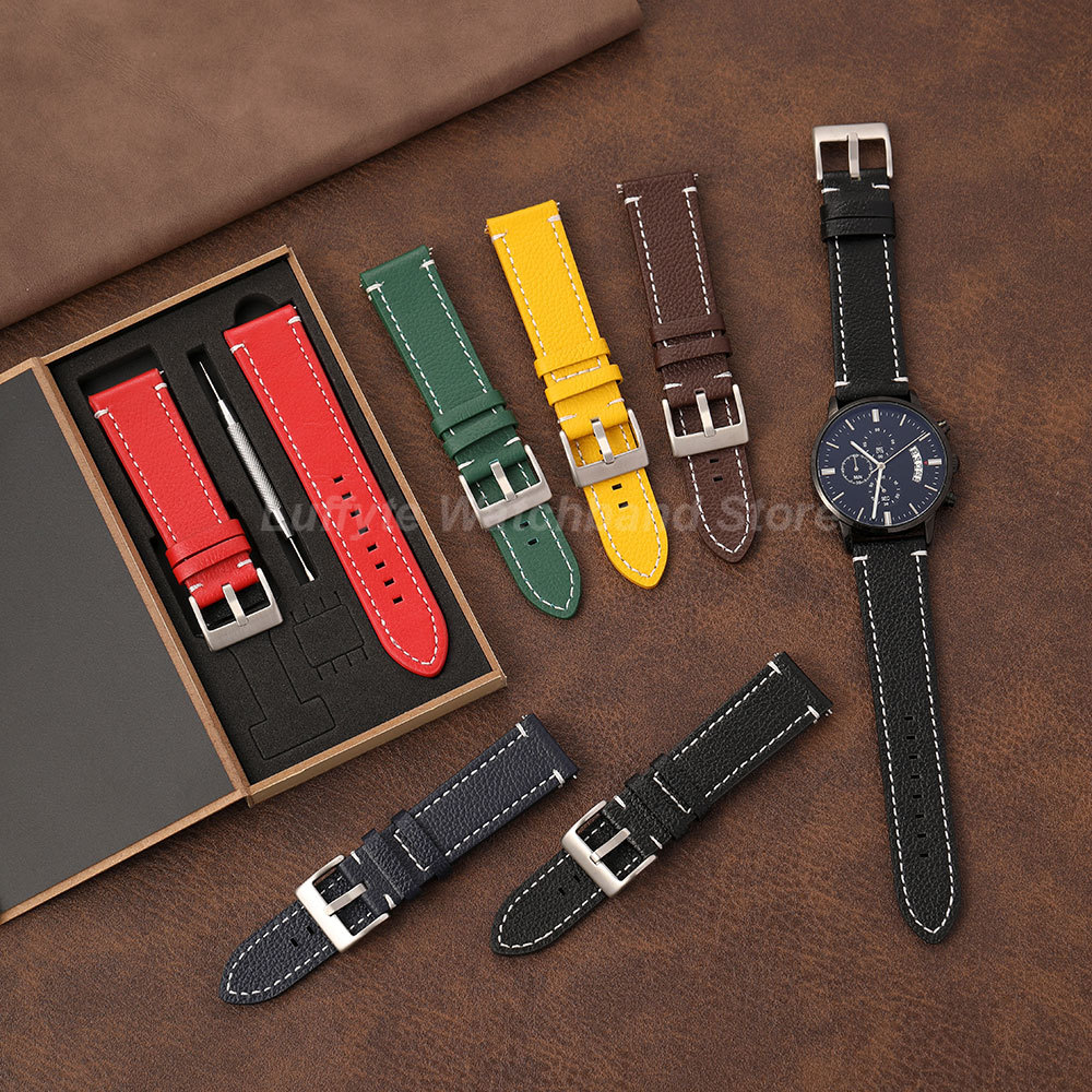 Double Sided Litchi Texture St - Leather Strap Quick Release recension och pris