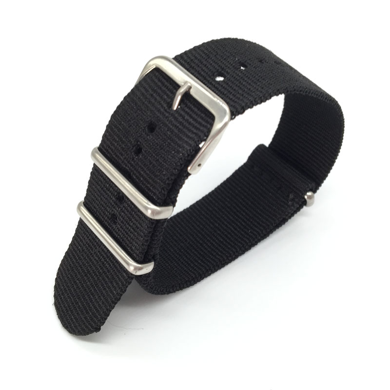 Black Nylon Strap for 16mm 18m - Nato Strap Nylon recension och pris