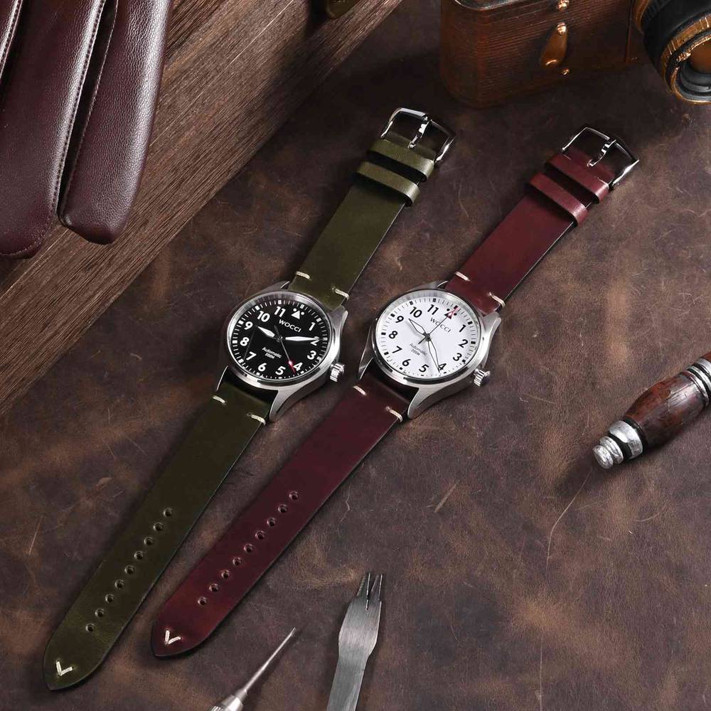 WOCCI Oil Wax Leather Watch St - Leather Strap Quick Release recension och pris